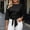 Black women 3/4 sleeve tie front t-shirt a1, variant on SSZMDLB Women 3/4 Sleeve Tie Front T-Shirts Round Neck Casual Summer Tops Solid Basic Tee Shirt Comfy Vacation Outfits Knotted Front Workout Clothes, Light Blue L