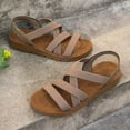thumbnail image 6 of Flat Sandals for Women 2026 Comfortable Open Toe Wide Width Sandals Elastic Ankle Strap Walking Shoes for Women, 6 of 6
