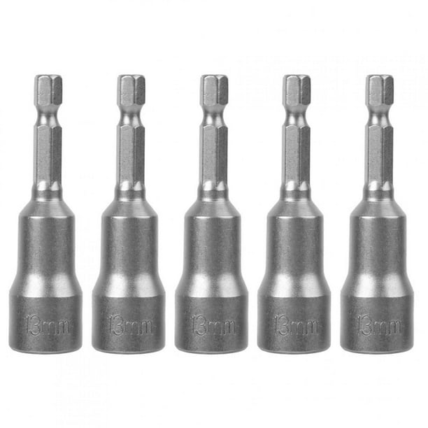 Adaptador de broca magnética de 13 mm para destornillador eléctrico de acero con 5 llaves hexagonales magnéticas