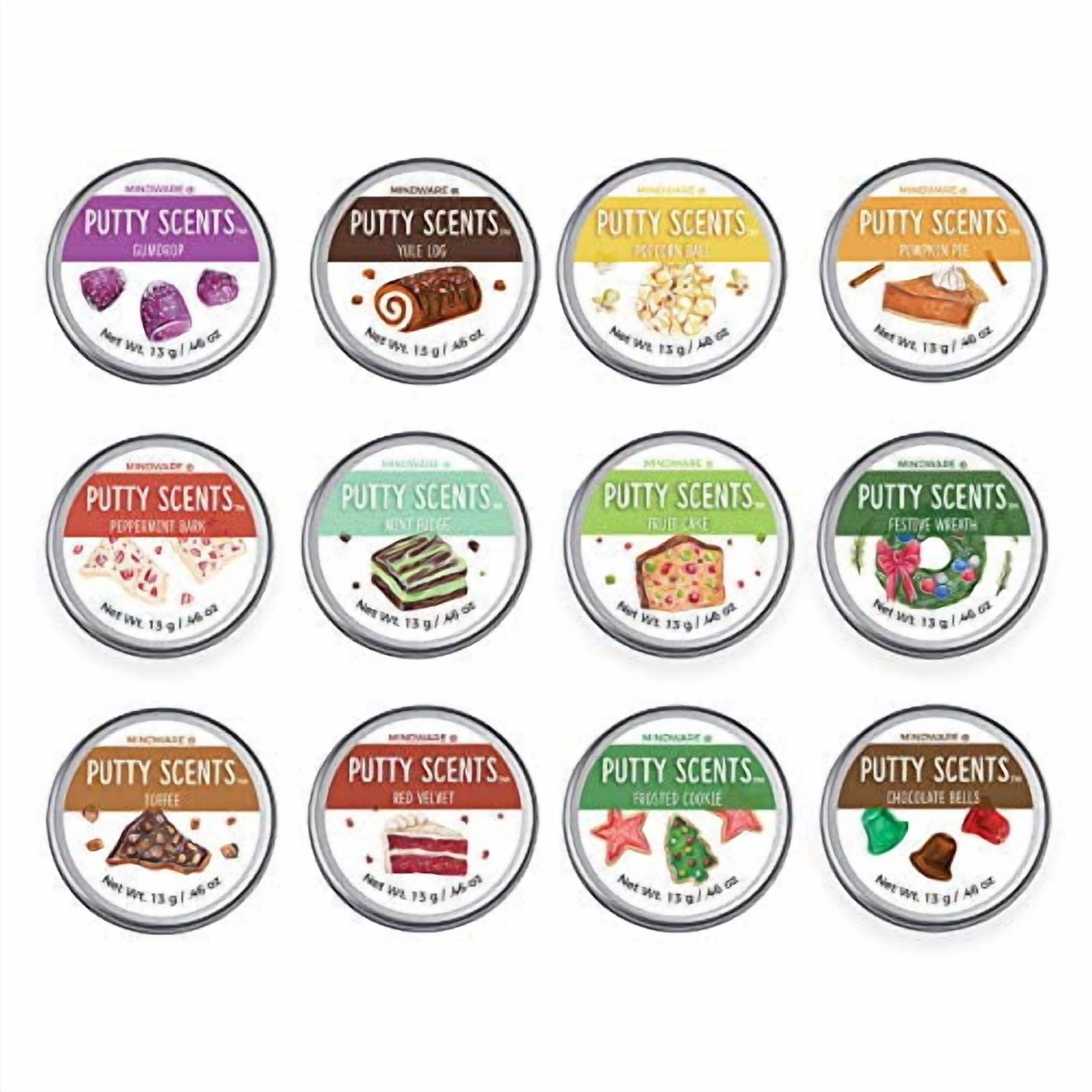 MindWare 12-Day Countdown Toy Calendar with Holiday-Themed Putty Scents for Children