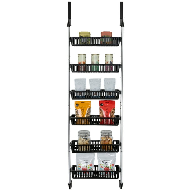 Smart Design 6Tier Adjustable Over the Door Pantry Organizer with 6