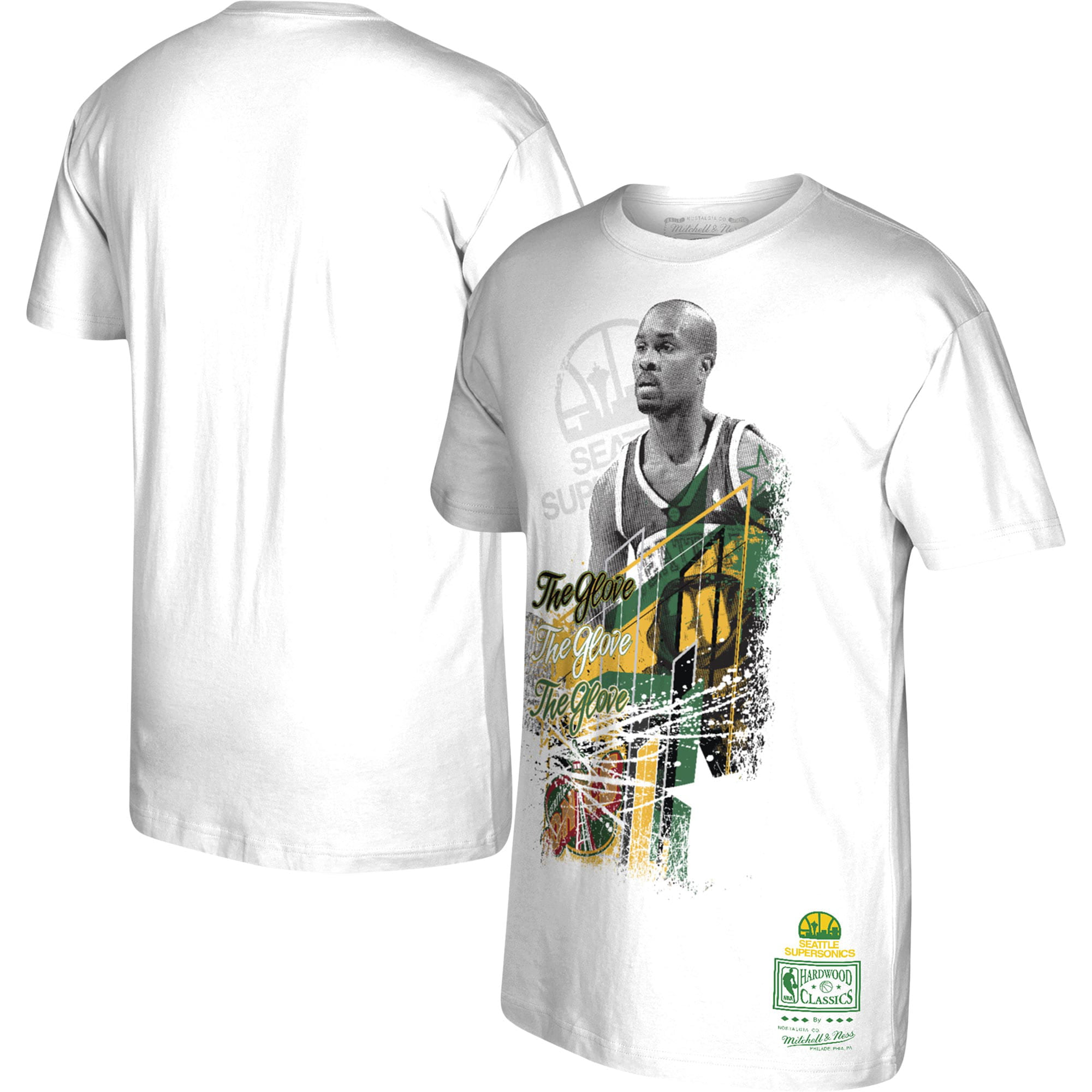 Gary Payton Seattle SuperSonics Mitchell & Ness Player Burst T-Shirt -  White 