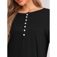 thumbnail image 4 of DARING DIVA Women's Long Sleeve Long Soft Button Down Nightshirt M Black, 4 of 6