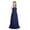 Navy Blue, variant on Girls Lace Chiffon Wedding Bridesmaid Long Maxi Dress Formal Dance Gown Deep Purple 10