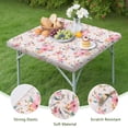 thumbnail image 4 of Pioneer Flower Floral Print Pattern Square Fitted Tablecloth with Elastic Edge,Square Table Cover,Washable Elastic Table Cover for Home Kitchen Party Decor 36"x36", 4 of 6