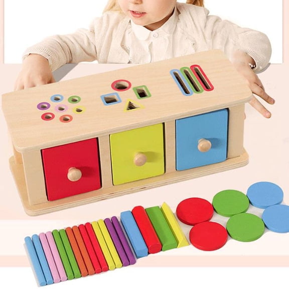 Rirozkan Shape Sorter Toy, Color Shape Sorting Toy for Toddlers, Geometric Stacking Blocks, Early Learning Educational Toy for Kids, Montessori Toy