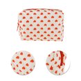 thumbnail image 4 of Unique Bargains 1 Pc Lady Portable Make Up Organizer Case for Travel White Red Polyester, 4 of 6