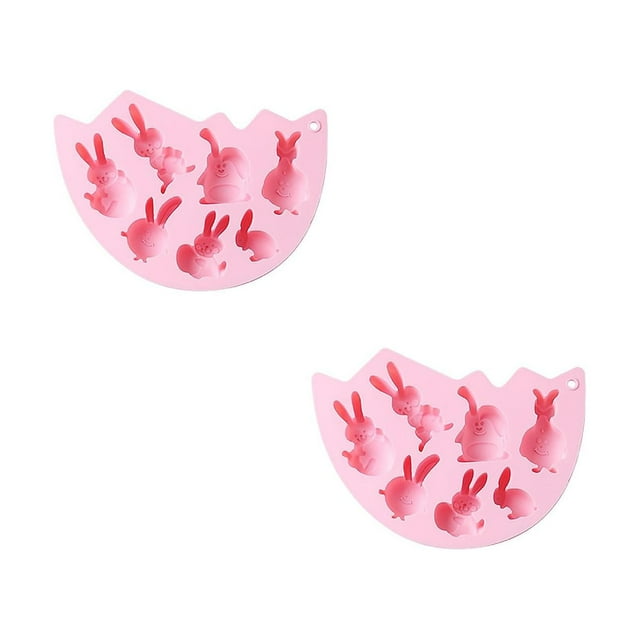 Oleegame 2PC Cookie Mold Washable Silicone Cake Cake Candy Chocolate Decorating Tray DIY Craft Project Pink