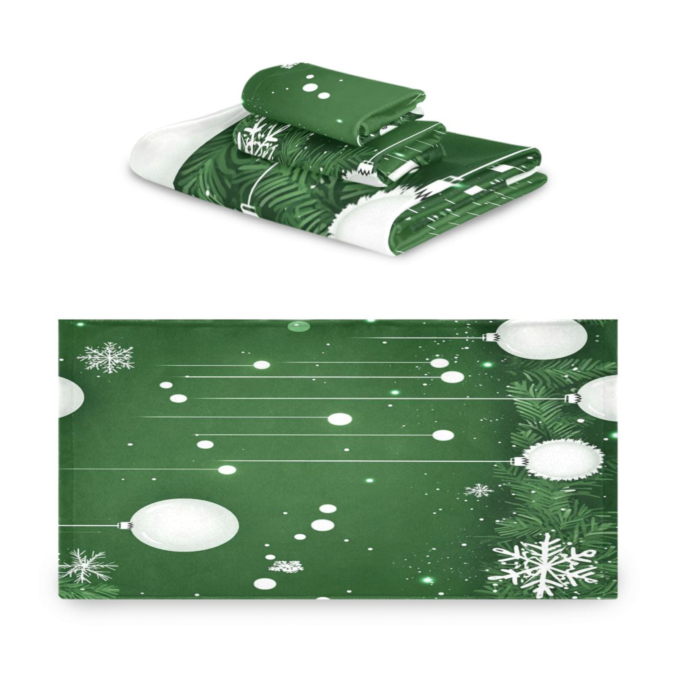 3 Piece Bath Towels Set Bath Towel, Hand Towel and Face Towel for Bathroom, Gym, Hotel White Christmas Ornaments