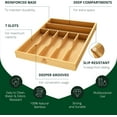 thumbnail image 4 of Royal Craft Wood Bamboo Kitchen Drawer Organizer Tray – Silverware Drawer Organizer and Utensil Holder for Flatware, Cutlery & Kitchen Storage (7 Slot, Natural), 4 of 9