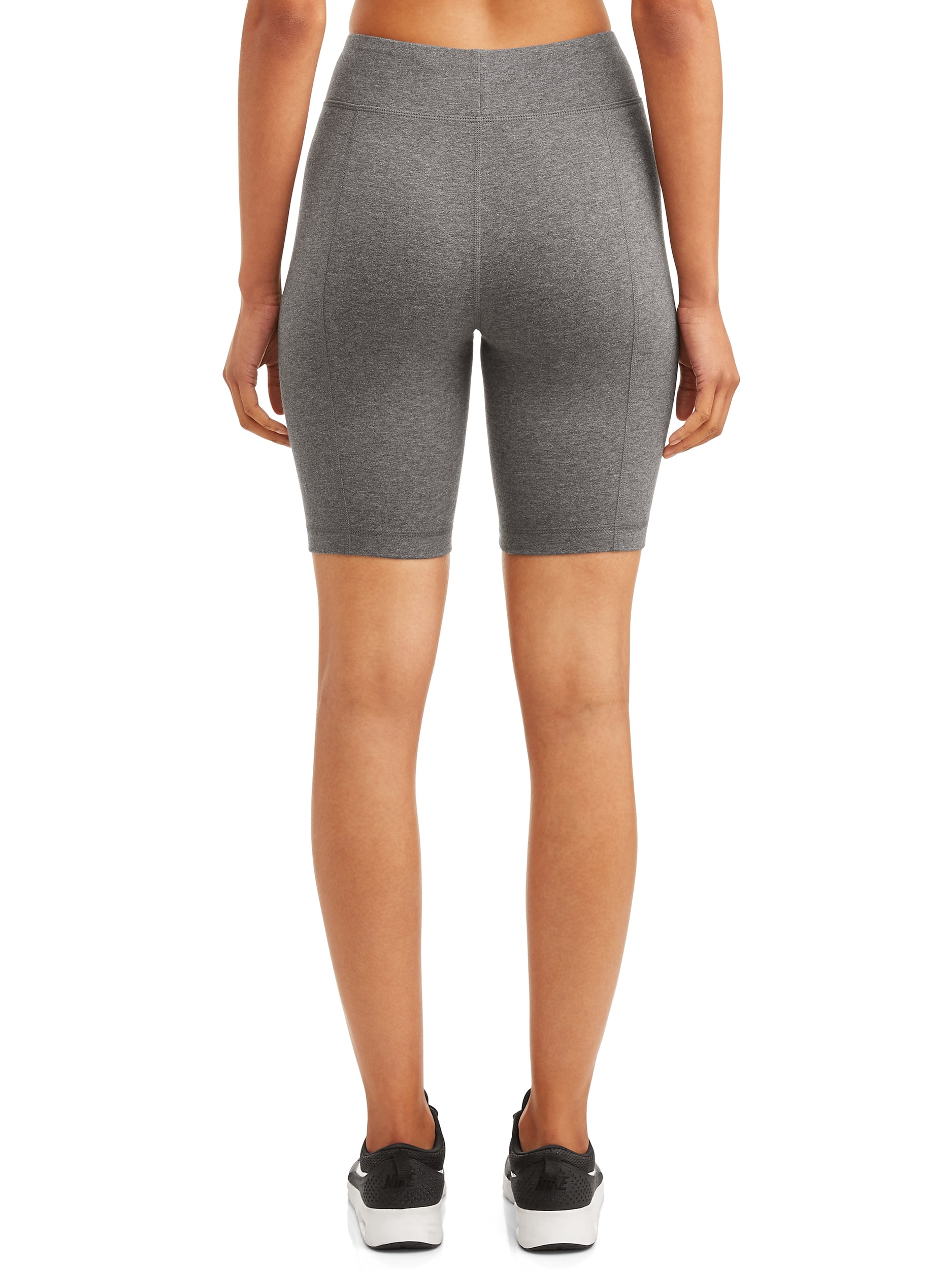 Athletic Works Womens Mid Rise 9" Bike Short, 2 Pack