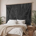 thumbnail image 3 of Black Abstract, Tapestry for Bedroom Wall Hanging Tapestry, Modern Geometric Minimalist Stripes Ceiling Backdrop Tapestries Poster Blanket Wall Decor for Teens Room Living Room Dorm 55" x 73", 3 of 8