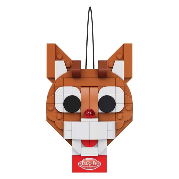 Brickcraft Rudolph the Red-Nosed Reindeer Rudolph Decoration Brick Building Kit (85-Piece Set), Hanging Christmas Décor, Collectible Holiday Ornament