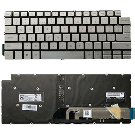 New US Silver English Backlit Laptop Keyboard (Without palmrest) for Dell Inspiron 14 5493 5494 Light Backlight