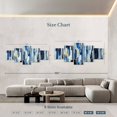 thumbnail image 4 of Elephant Stock Striped Blue Abstract Wall Art - Horizontal Multi Panel Canvas - Living Room Wall Decor - Abstract Multi Panel - Blue And Yellow Decor - 92" x 42", 4 of 8