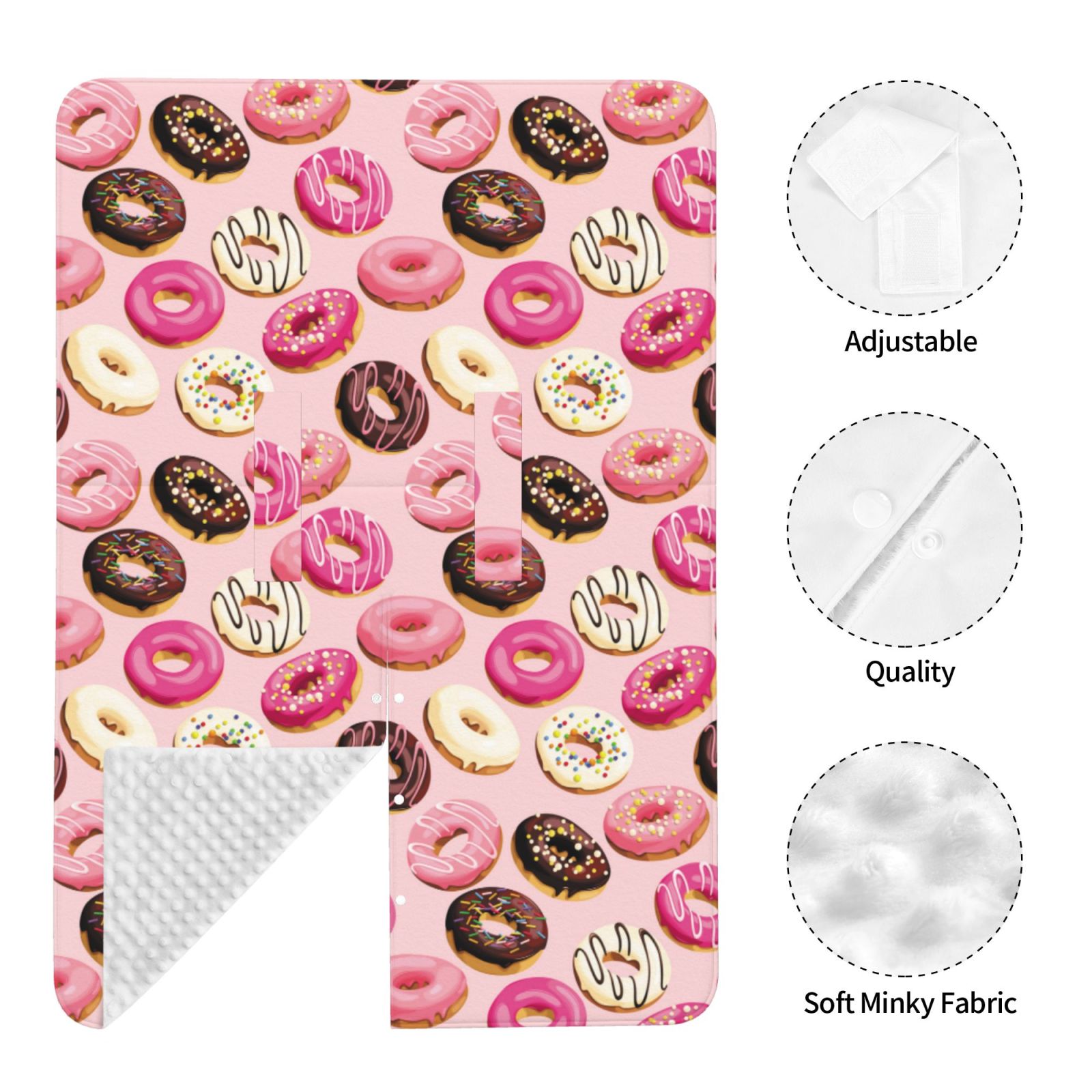 Car Seat Cover Baby - Pink Brown White Donut Print Breathable Infant Car Seat Cover for Baby Carseat, Lightweight Comfort Baby Essentials Must Haves Newborn Stuff for Girl Boy