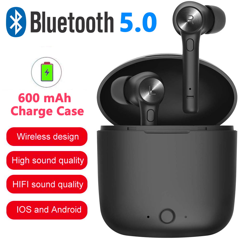 TWS Wireless Earbud Headphones in-Ear Earphones with Charging Case Mini Car Headset Built-in Mic for Cell Phone/Running/Android Bluetooth 5.0 Wireless Earbuds 