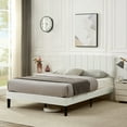 thumbnail image 3 of VECELO Full Size Upholstered Beds, Modern Platform Bed Frame with Adjustable Headboard, Wooden Slats Support/No Box Spring Needed, White, 3 of 8