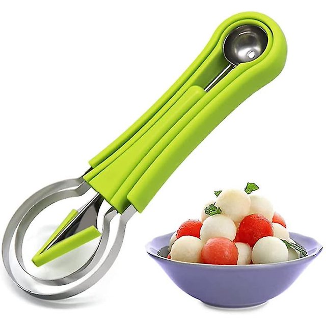 Profesional 4 en 1 cortador de sandía de acero inoxidable juego de herramientas para tallar frutas ZefeiWu 8390606920713