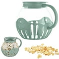 thumbnail image 1 of Shiogb Micro-Popcorn, Microwave with Temperature Glass Lid Measures Kernels and Melts Butter Made Without Dishwasher 3, Microwave Popcorn Glass Popcorn Container (Green), 1 of 4