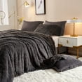 thumbnail image 2 of JML Luxury Fax Fur 3-Piece Comforter Set King Size,Soft, Warm Dark Grey, 2 of 4