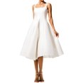 thumbnail image 1 of Vestido de verano Tsukko A Line Swing sin mangas con cuello cuadrado blanco, 1 of 5