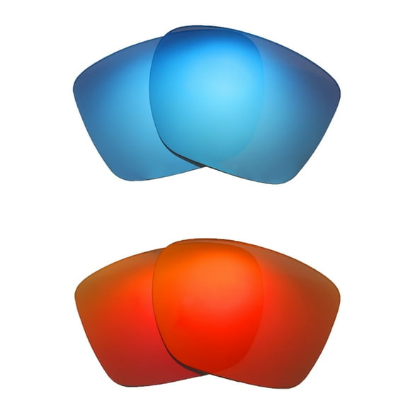 Walleva Polarized Fire Red   Ice Blue Replacement Lenses For Oakley TwoFace XL Sunglasses