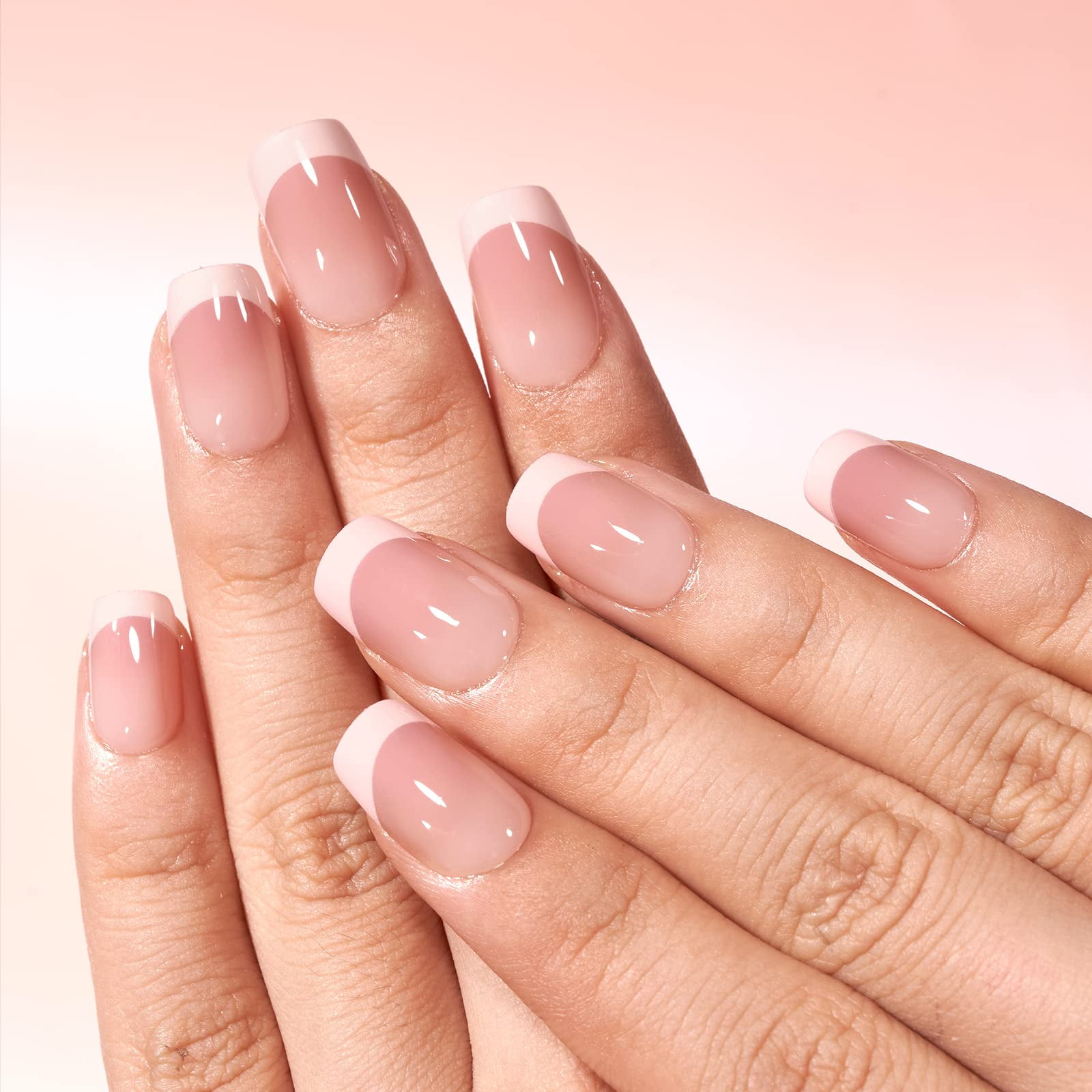 French Manicure | Gel nails french, French tip acrylic nails, Short square acrylic  nails