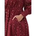 thumbnail image 5 of DARING DIVA Puff Long Sleeve Elastic Waist Mesh Dress L Red, 5 of 5