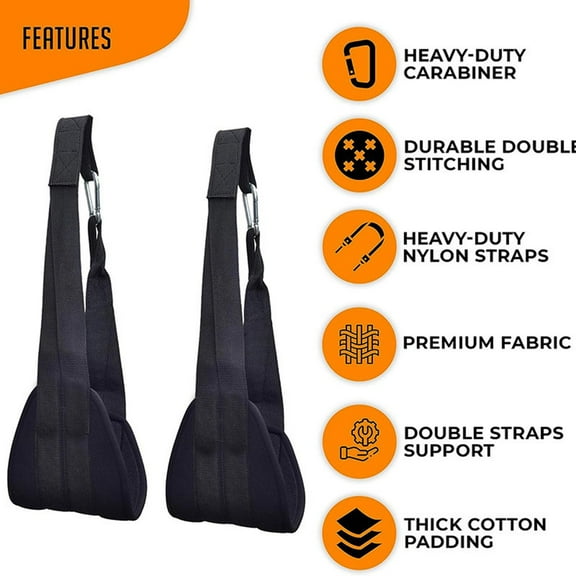 lacooooppia 2 Pieces Hanging Ab Straps Workout Fitness Equipment Abdominal Training Belt