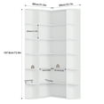 thumbnail image 2 of Homfa 73.9” Tall Corner Bookcase, 6 Tier L-Shaped Large Display Bookshelf with Curved Edges for Living Room Home Office Study, White, 2 of 7