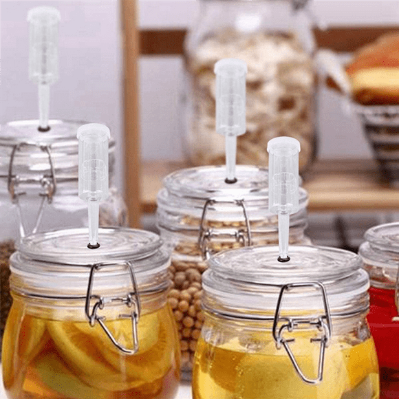 2X Fermentation Lids Airlock Kit with 6 Stopper,Air Locks Fermentation Beer Wine Kombucha Brewing Kit Airlock Bubble