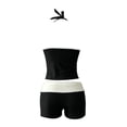 thumbnail image 5 of mgoYE Girls Y2k Vintage 2 Pieces Bikini Set Halter Tankini Top with Shorts Beach Swimsuit Vacation Outfit, 5 of 6