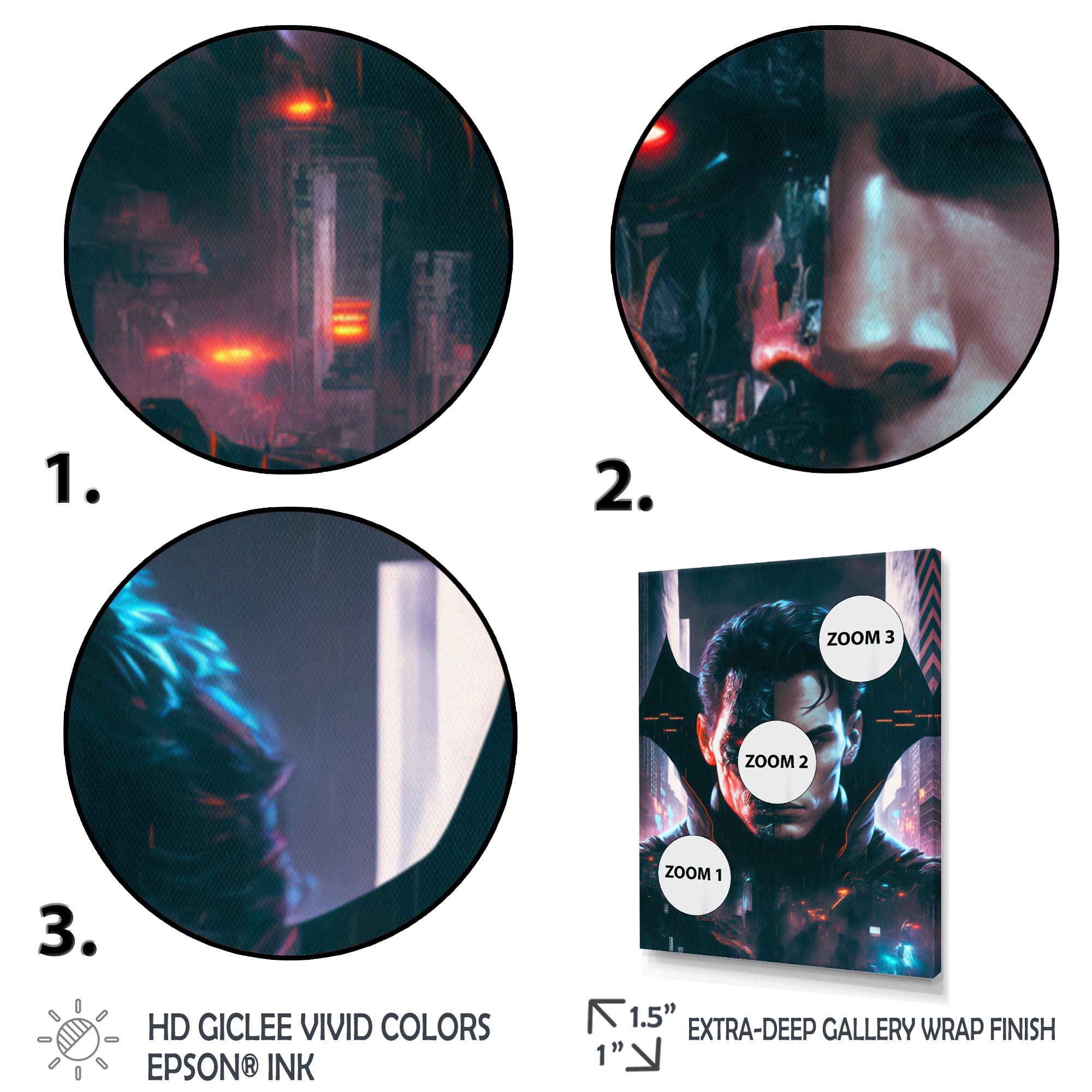 Designart Double Exposure Man Portrait Sci-Fi III Canvas Wall Art