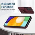 thumbnail image 3 of Fit for Samsung Galaxy A52 5G/4G Case Card Pocket 360° Rotatable Ring Holder Kickstand, Shockproof Drop Resistant PU Leather Soft TPU Back Protective Phone Case For Samsung Galaxy A52 5G/4G, Winered, 3 of 8