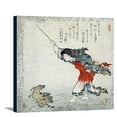 thumbnail image 1 of The Sage Koshohei Turning a Goat into Stone Japanese Wood-Cut Print (10.25x12 Gallery Wrapped Stretched Canvas), 1 of 1