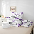 thumbnail image 6 of Homewish Paris Eiffel Tower 7-Piece Twin Bedding Sets,Romantic Rose Flower Bedding Comforter Set,Purple White Sheet Sets For Girl Teens,Breathable Home Decor Reversible, 6 of 8