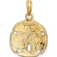 thumbnail image 4 of 10K W Rhodium Polished Sand Dollar Charm Yellow wRhodium Material Unique Captivating Timeless Made for expressing your unique story, 4 of 4
