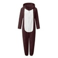 thumbnail image 4 of Shadoumai Family Matching Hooded Pajamas Fuzzy Christmas Onesie Pajamas Jumpsuits One Piece Zipper Hooded Warm Sherpa Romper Sleepwear Cute Playsuit, 4 of 6