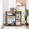 thumbnail image 2 of Costway Industrial Kitchen Baker's Rack Microwave Stand Utility Home Shelf w/ 6 Hooks, 2 of 9
