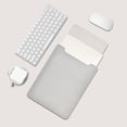 thumbnail image 1 of 13 14 15 inch Laptop Sleeve Case Ultra Thin PU Leather Ultrabook Cover Shockproof Notebook Bag Protective Pouch Grey-13.3-14 inch, 1 of 6