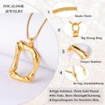 thumbnail image 4 of [Clearance] Bamboo Initial Necklace for Women Gold Plated Big Letter D Pendant Capital Alphabet Statement Necklace Jewelry Gifts on Clearance, 4 of 10