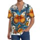thumbnail image 1 of Fotbe Spring Butterfly Flowers Camisa Estampada de Manga Corta para Hombre, Casual de Verano, Estilo Playero, Sin Arrugas-3X-Large, 1 of 5