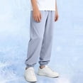 thumbnail image 5 of Abtuhar Boys Summer Full Length Pants Solid Color Linen Like Harlan Style Loose, 5 of 5
