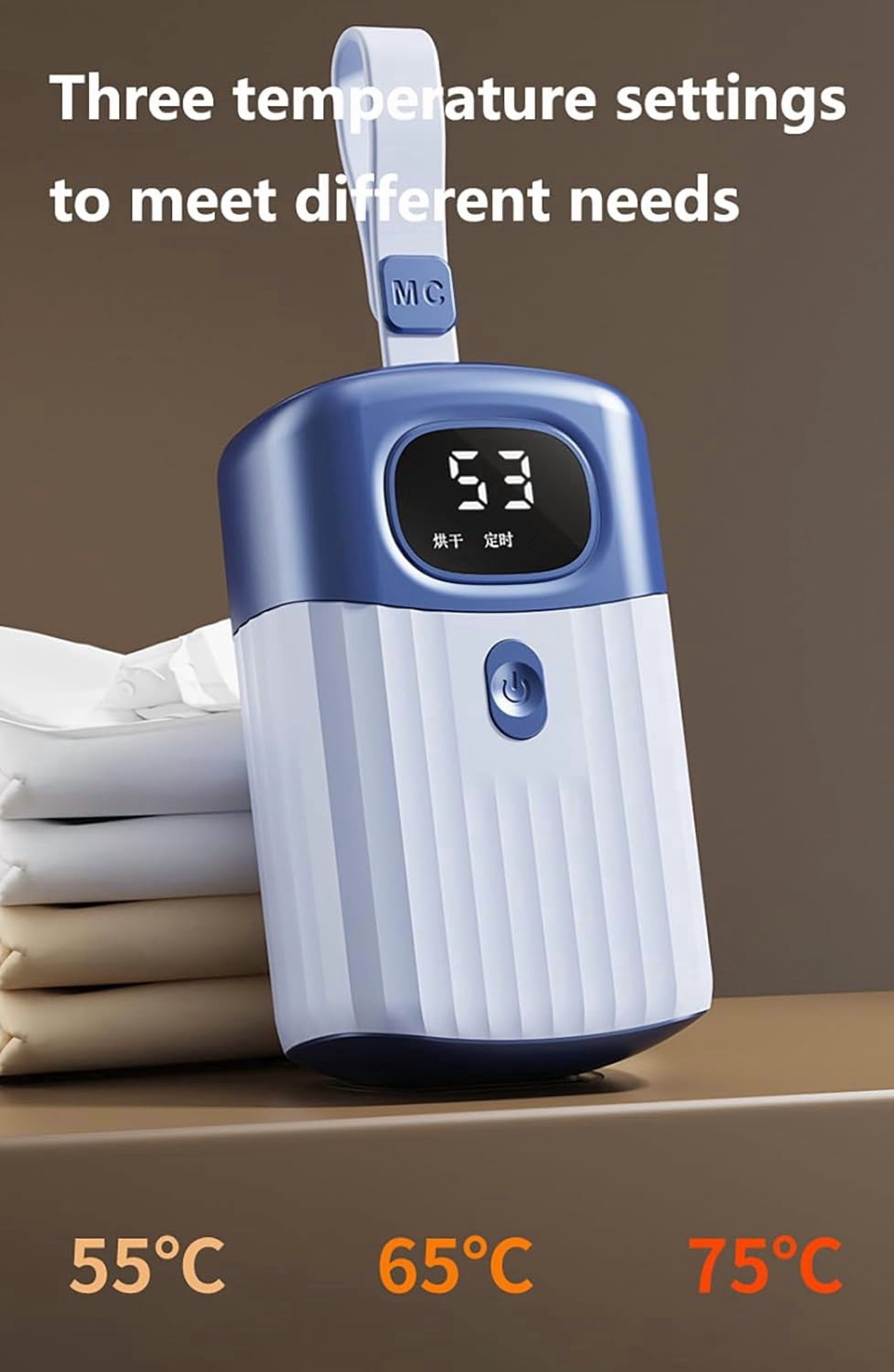 Portable Laundry Dryer Fast-Drying Quiet Mini Compact Adjustable Timer Foldable for Apartment Rv Travel Dorm Hotel