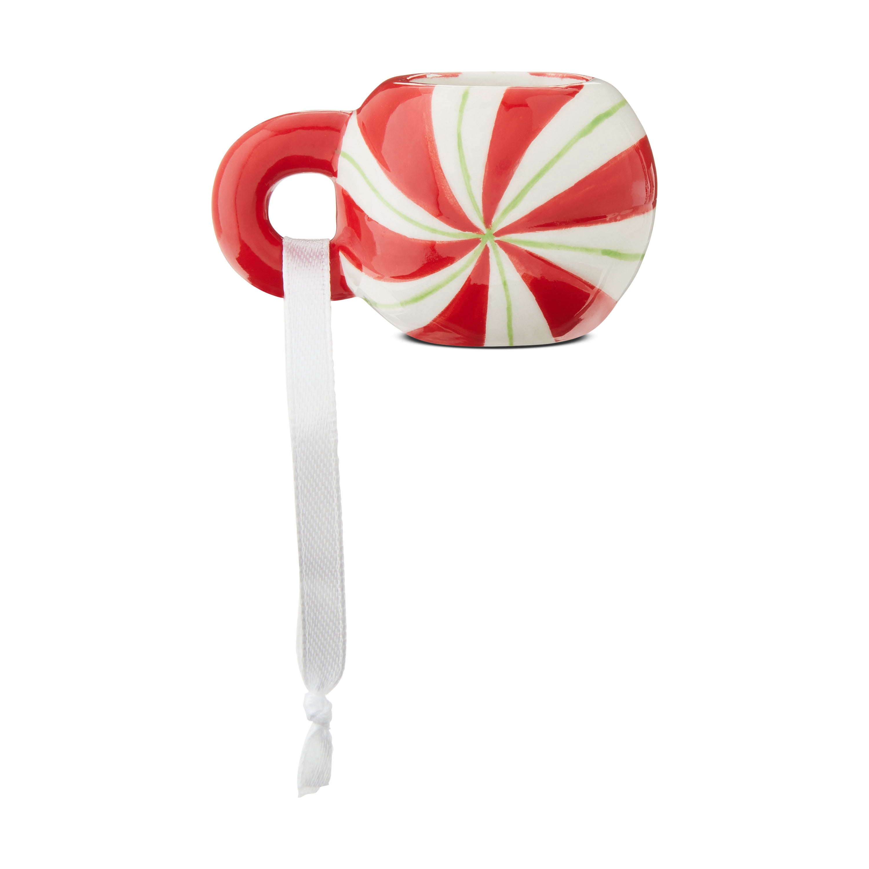 Mr. Christmas Mini Peppermint Mug Ornaments 1.5", Red