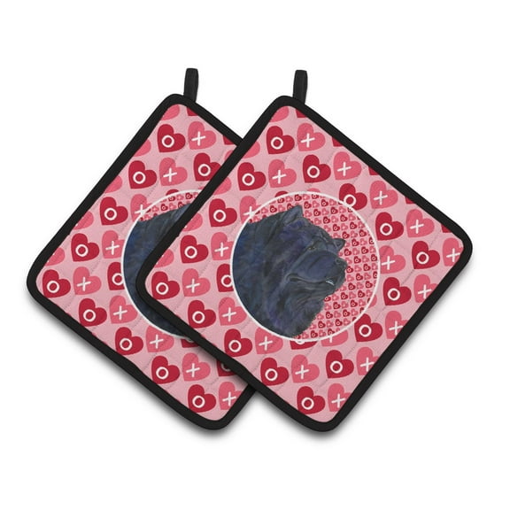 Caroline's Treasures SS4501PTHD Chow Chow Hearts Love and Valentine's Day Portrait Pair of Pot Holders, 7.5HX7.5W,