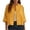 Yellow, variant on Womens Casual Button Down Shirts V Neck Long Sleeve Cotton Loose Fit Plain Work Blouse Tops with Pocket
