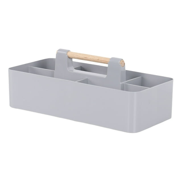 Leodye 1PCS Desktop Cosmetic Storage Box Compartmentalized Plastic Open-type Dressing Table Countertop Lipstick Remote Control Sundry Organizer -12.6*5.9*3.15 in