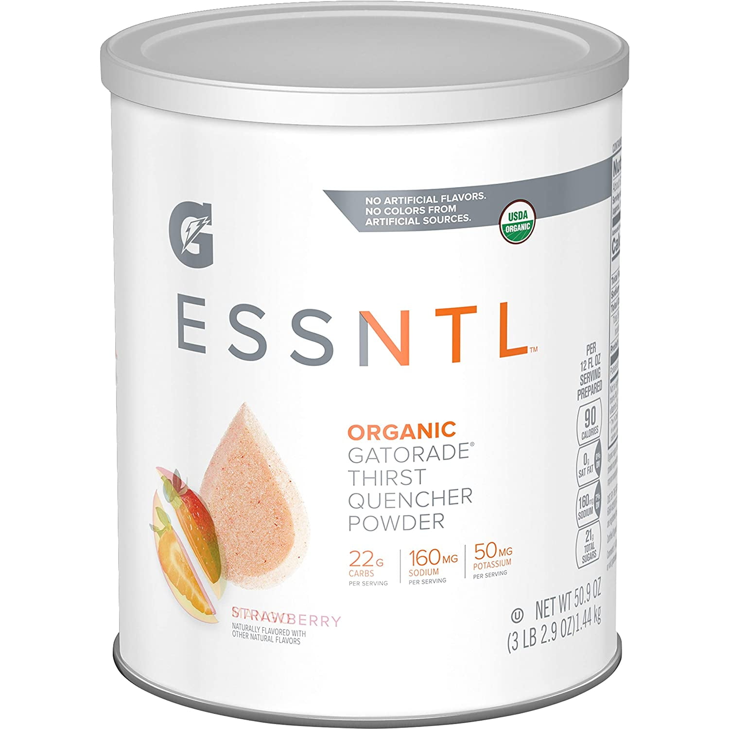 G ESSNTL Organic Gatorade Thirst Quencher Powder, Strawberry, 50.9oz